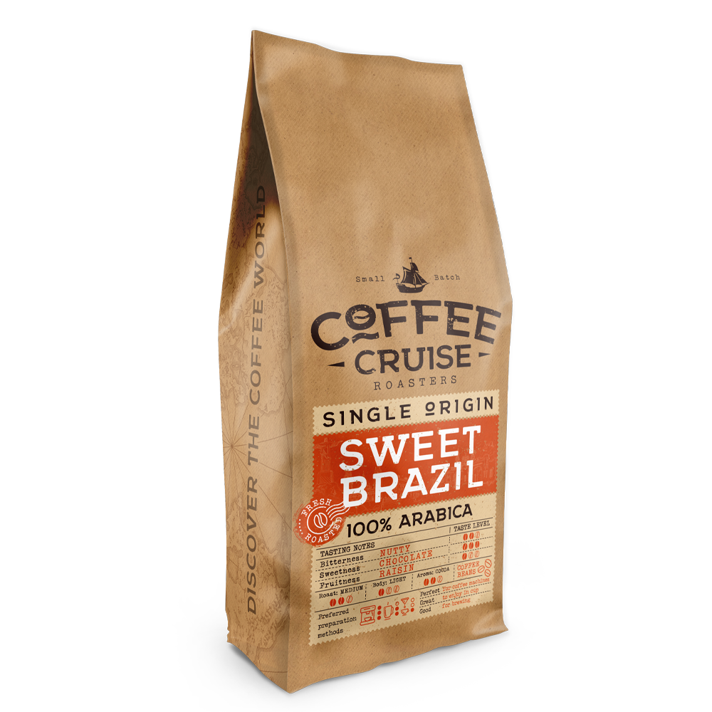 Coffee Cruise SWEET BRAZIL – Freshly Roasted Whole Bean Coffee, 1kg