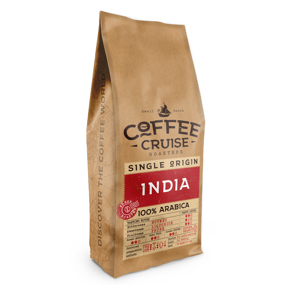 Coffee Cruise INDIA – Freshly Roasted Whole Bean Coffee, 1kg