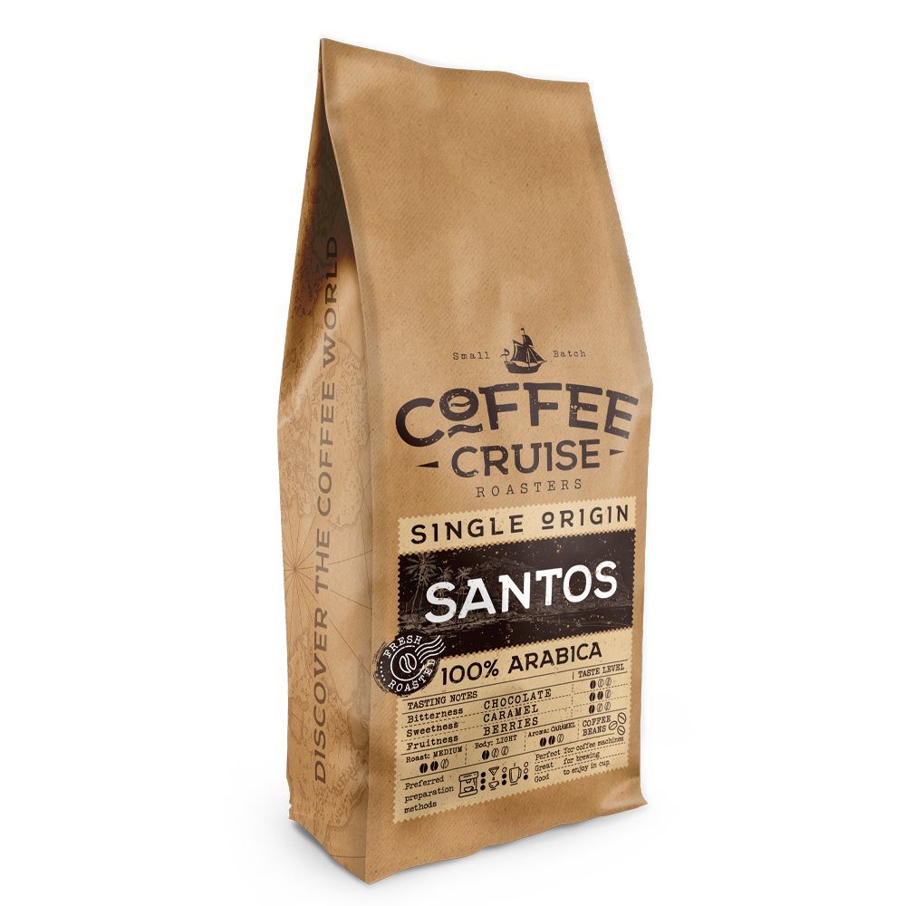 Coffee Cruise SANTOS – Freshly Roasted Whole Bean Coffee, 1kg