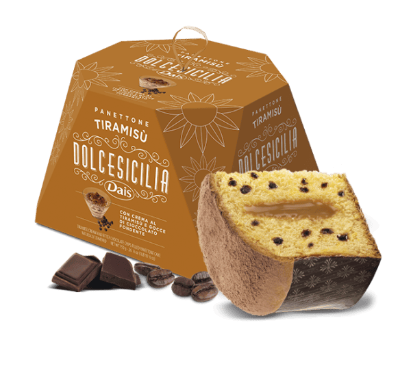 DOLCE SICILIA Panettone with Tiramisu Filling and Bitter Chocolate Crumble 750g