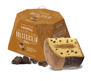DOLCE SICILIA Panettone with Tiramisu Filling and Bitter Chocolate Crumble 750g