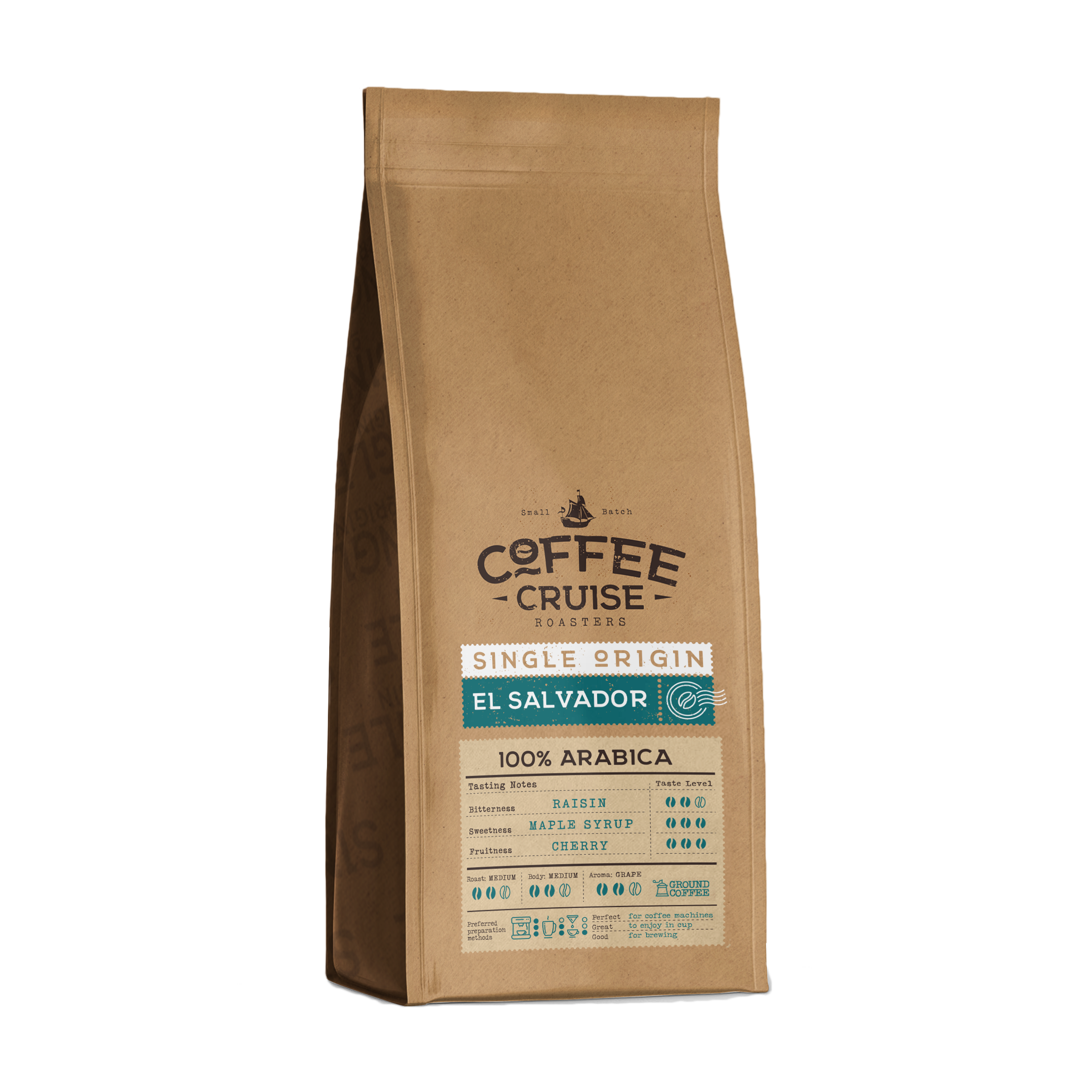 Coffee Cruise EL SALVADOR – Freshly Roasted Ground Coffee, 250g