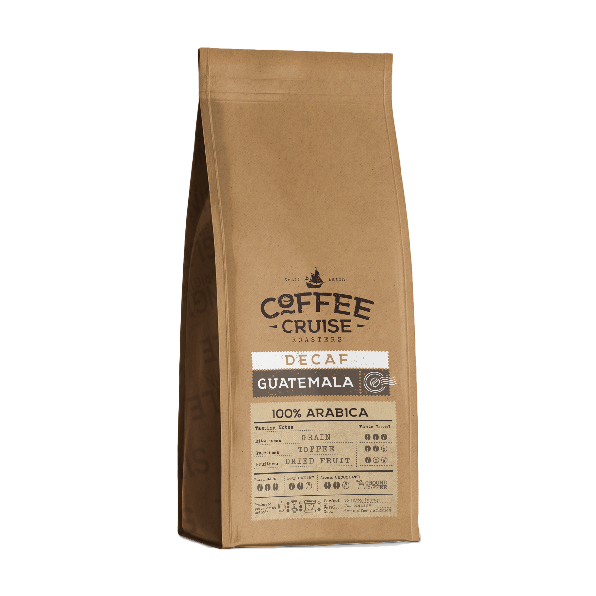 Coffee Cruise GUATEMALA DECAF – Freshly Roasted Ground Coffee, 250g