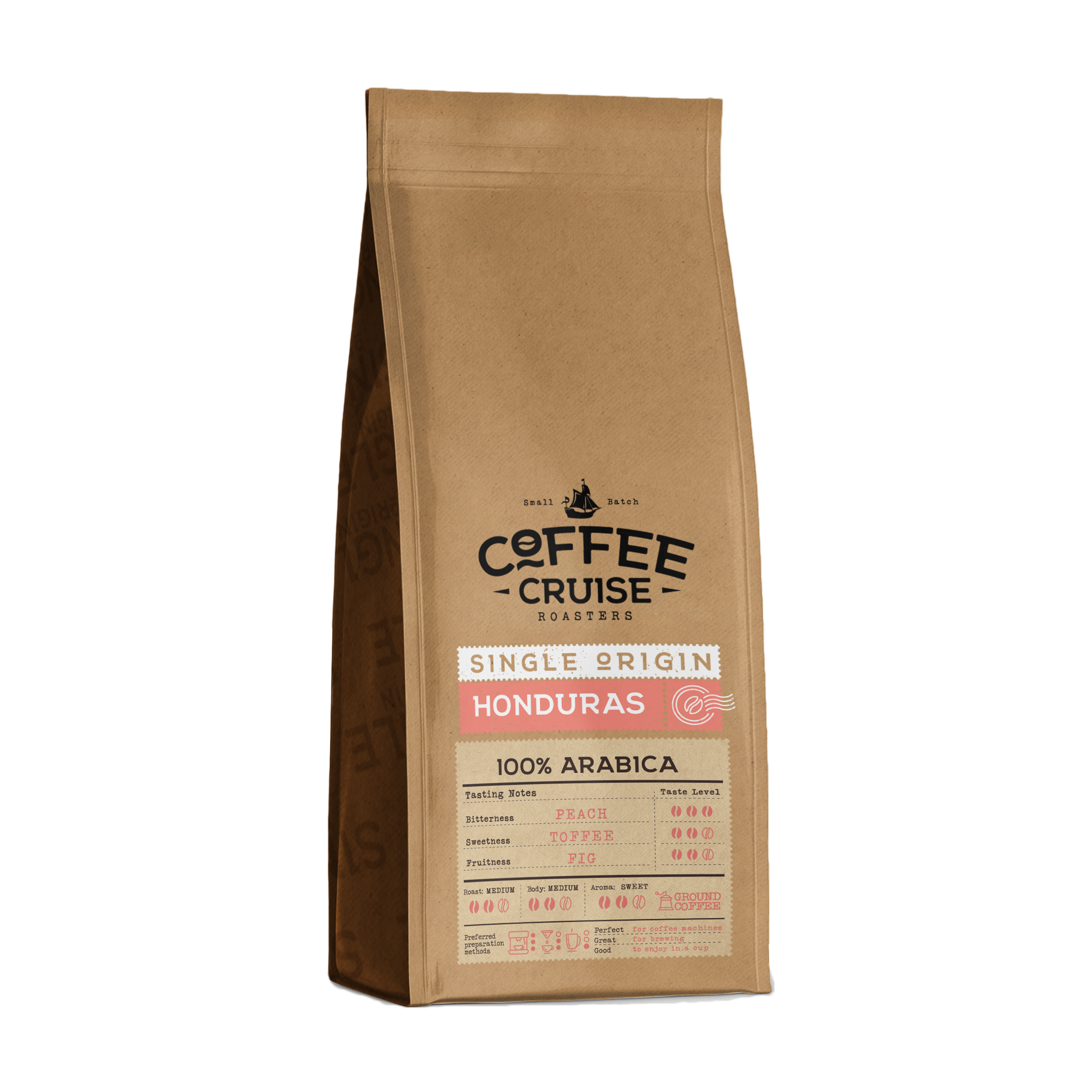 Coffee Cruise HONDURAS – Freshly Roasted Ground Coffee, 250g