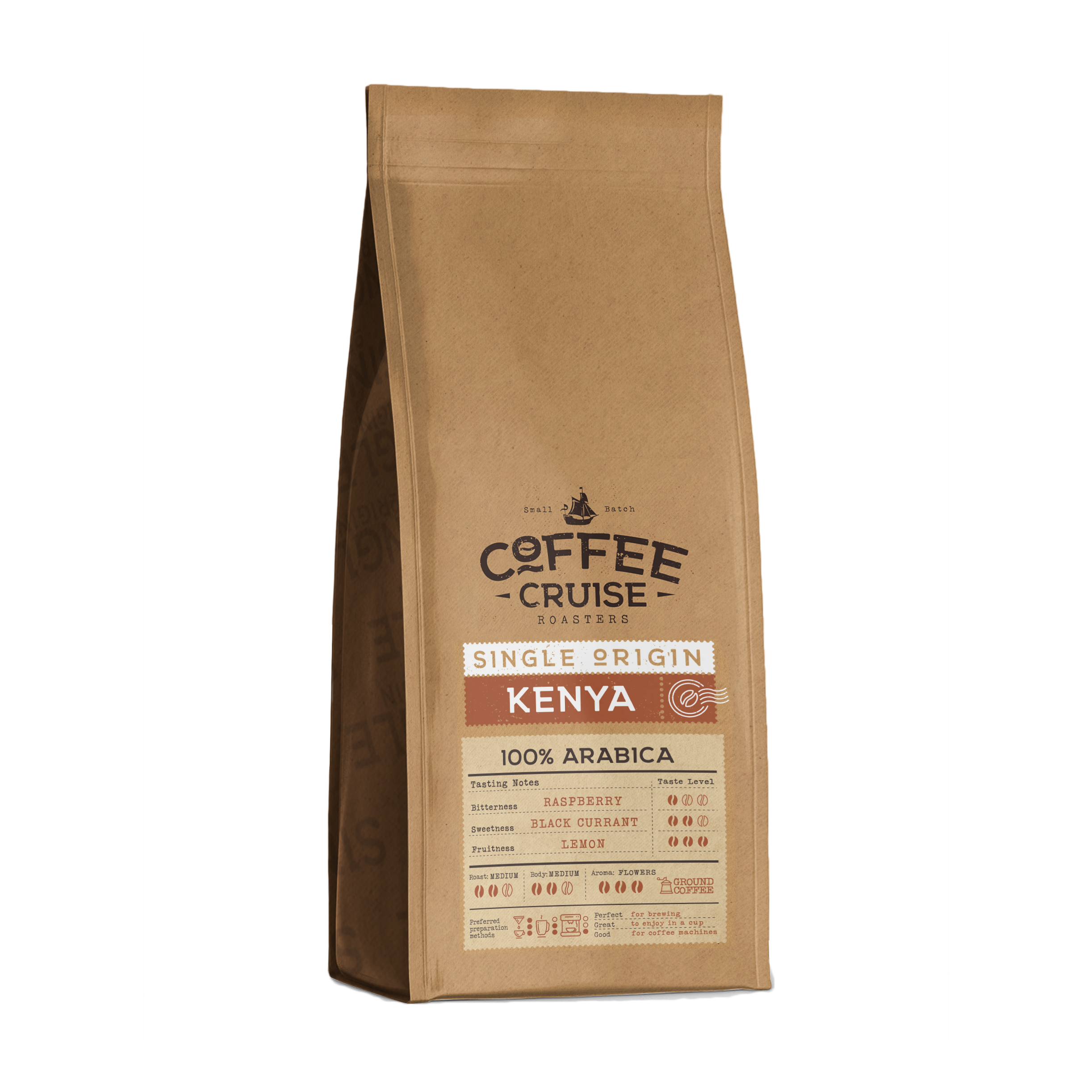 Coffee Cruise KENYA – Freshly Roasted Ground Coffee, 250g