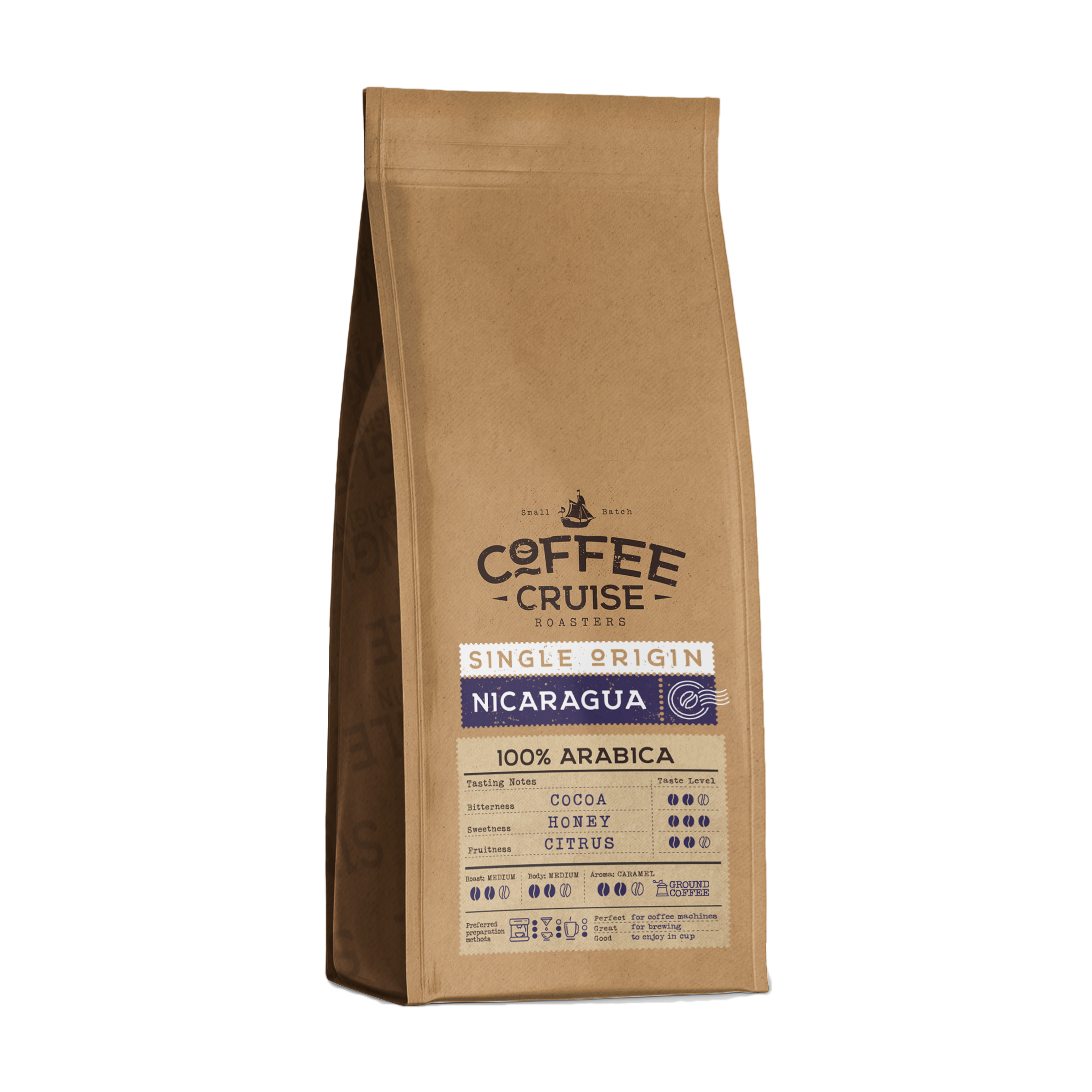 Coffee Cruise NICARAGUA – Freshly Roasted Ground Coffee, 250g