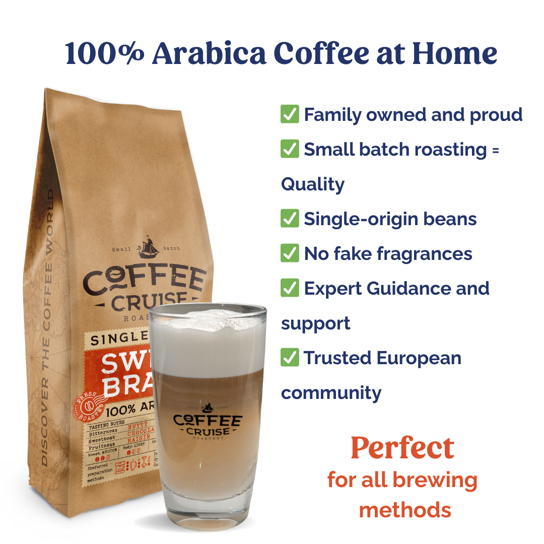 Coffee Cruise SWEET BRAZIL – Freshly Roasted Whole Bean Coffee, 1kg